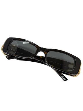 Balenciaga BB Logo Eyewear Sunglasses Brown Marble Gold 51